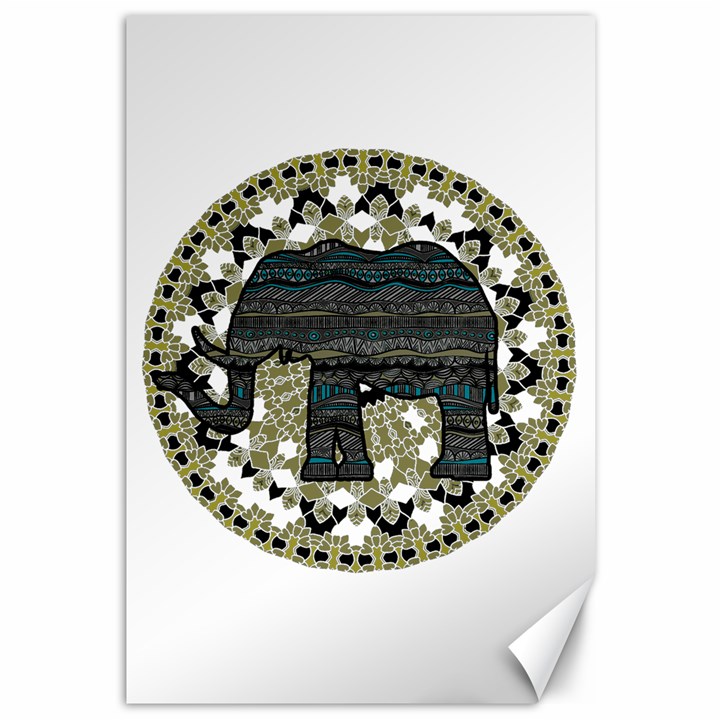 Ornate mandala elephant  Canvas 12  x 18  