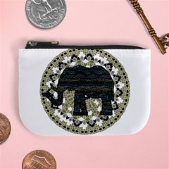 Ornate Mandala Elephant  Mini Coin Purses by Valentinaart