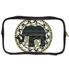 Ornate Mandala Elephant  Toiletries Bags by Valentinaart