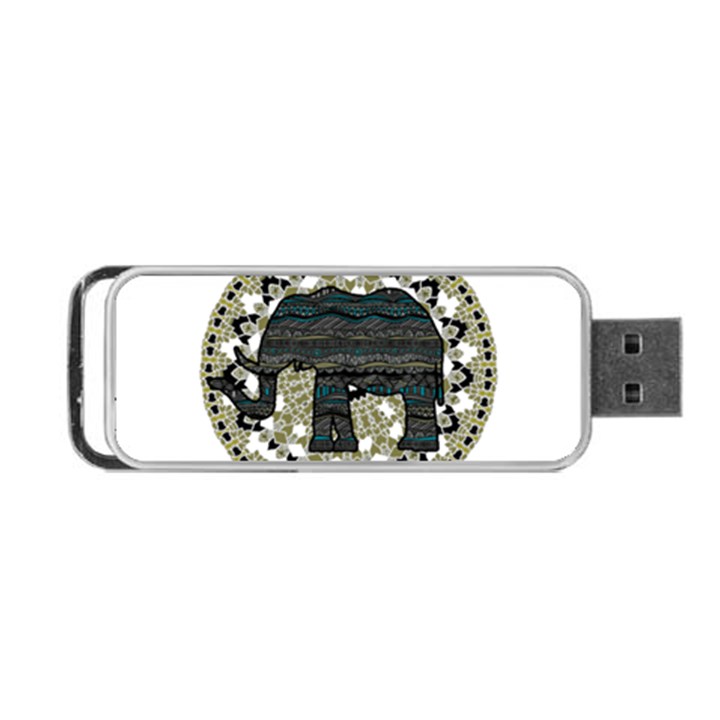 Ornate mandala elephant  Portable USB Flash (Two Sides)