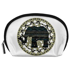 Ornate Mandala Elephant  Accessory Pouches (large)  by Valentinaart