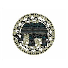 Ornate Mandala Elephant  Double Sided Flano Blanket (medium)  by Valentinaart