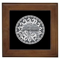 Ornate Mandala Elephant  Framed Tiles by Valentinaart