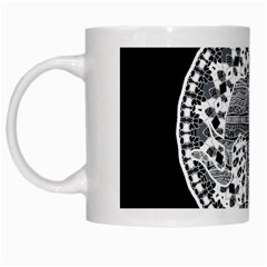 Ornate Mandala Elephant  White Mugs by Valentinaart