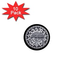 Ornate Mandala Elephant  1  Mini Magnet (10 Pack)  by Valentinaart