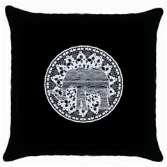 Ornate Mandala Elephant  Throw Pillow Case (black) by Valentinaart