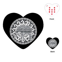 Ornate Mandala Elephant  Playing Cards (heart)  by Valentinaart