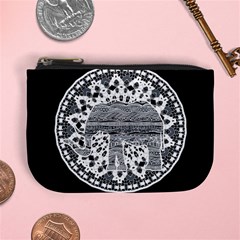 Ornate Mandala Elephant  Mini Coin Purses by Valentinaart