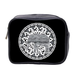 Ornate Mandala Elephant  Mini Toiletries Bag 2-side by Valentinaart