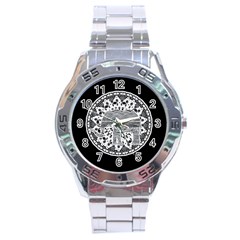 Ornate Mandala Elephant  Stainless Steel Analogue Watch by Valentinaart