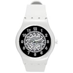 Ornate mandala elephant  Round Plastic Sport Watch (M) Front