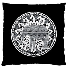 Ornate Mandala Elephant  Large Cushion Case (one Side) by Valentinaart