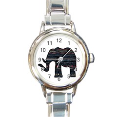 Ornate Mandala Elephant  Round Italian Charm Watch by Valentinaart