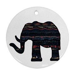 Ornate Mandala Elephant  Ornament (round) by Valentinaart