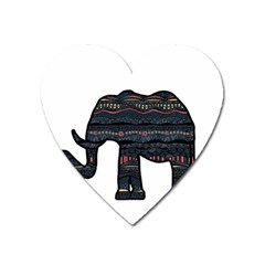 Ornate Mandala Elephant  Heart Magnet by Valentinaart