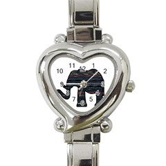 Ornate Mandala Elephant  Heart Italian Charm Watch by Valentinaart