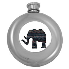 Ornate Mandala Elephant  Round Hip Flask (5 Oz) by Valentinaart