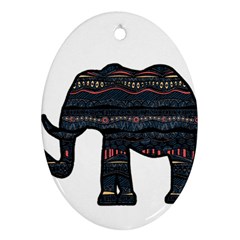 Ornate Mandala Elephant  Oval Ornament (two Sides) by Valentinaart