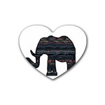 Ornate mandala elephant  Rubber Coaster (Heart)  Front