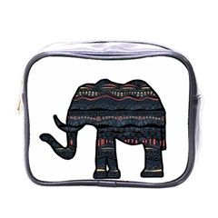 Ornate Mandala Elephant  Mini Toiletries Bags by Valentinaart