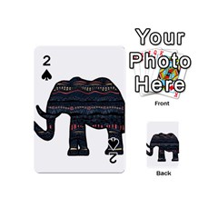 Ornate Mandala Elephant  Playing Cards 54 (mini)  by Valentinaart