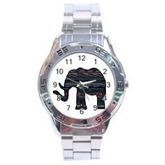 Ornate Mandala Elephant  Stainless Steel Analogue Watch by Valentinaart