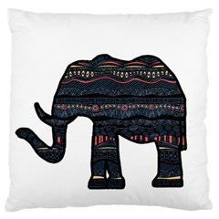 Ornate Mandala Elephant  Large Cushion Case (one Side) by Valentinaart