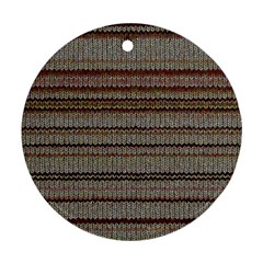 Stripy Knitted Wool Fabric Texture Ornament (round)