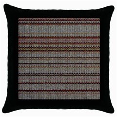 Stripy Knitted Wool Fabric Texture Throw Pillow Case (black) by BangZart