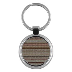 Stripy Knitted Wool Fabric Texture Key Chains (round)  by BangZart