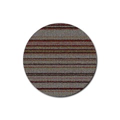 Stripy Knitted Wool Fabric Texture Rubber Round Coaster (4 Pack)  by BangZart