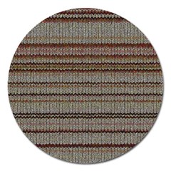 Stripy Knitted Wool Fabric Texture Magnet 5  (round) by BangZart