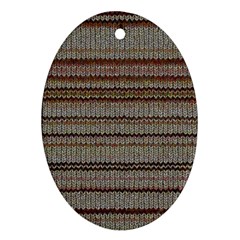 Stripy Knitted Wool Fabric Texture Oval Ornament (two Sides) by BangZart