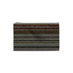 Stripy Knitted Wool Fabric Texture Cosmetic Bag (small)  by BangZart