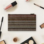 Stripy Knitted Wool Fabric Texture Cosmetic Bag (Small)  Back