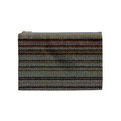 Stripy Knitted Wool Fabric Texture Cosmetic Bag (medium)  by BangZart