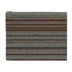 Stripy Knitted Wool Fabric Texture Cosmetic Bag (xl) by BangZart