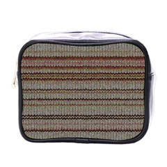 Stripy Knitted Wool Fabric Texture Mini Toiletries Bags by BangZart