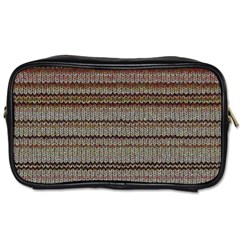 Stripy Knitted Wool Fabric Texture Toiletries Bags 2-side by BangZart