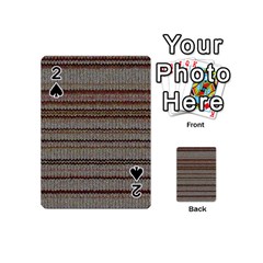 Stripy Knitted Wool Fabric Texture Playing Cards 54 (mini)  by BangZart