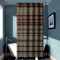 Stripy Knitted Wool Fabric Texture Shower Curtain 36  X 72  (stall)  by BangZart