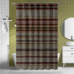 Stripy Knitted Wool Fabric Texture Shower Curtain 48  X 72  (small)  by BangZart