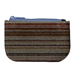 Stripy Knitted Wool Fabric Texture Large Coin Purse by BangZart