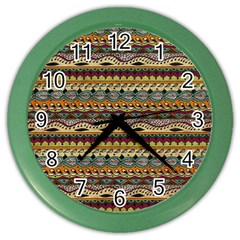 Aztec Pattern Color Wall Clocks by BangZart