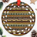 Aztec Pattern Round Filigree Ornament (Two Sides) Front