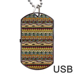 Aztec Pattern Dog Tag Usb Flash (two Sides) by BangZart