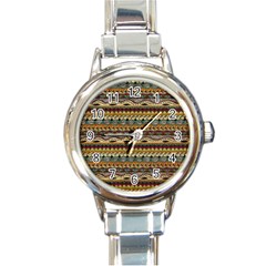 Aztec Pattern Round Italian Charm Watch by BangZart