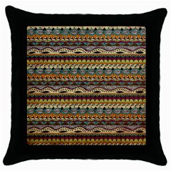 Aztec Pattern Throw Pillow Case (black) by BangZart