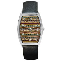 Aztec Pattern Barrel Style Metal Watch by BangZart