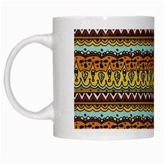 Bohemian Fabric Pattern White Mugs by BangZart